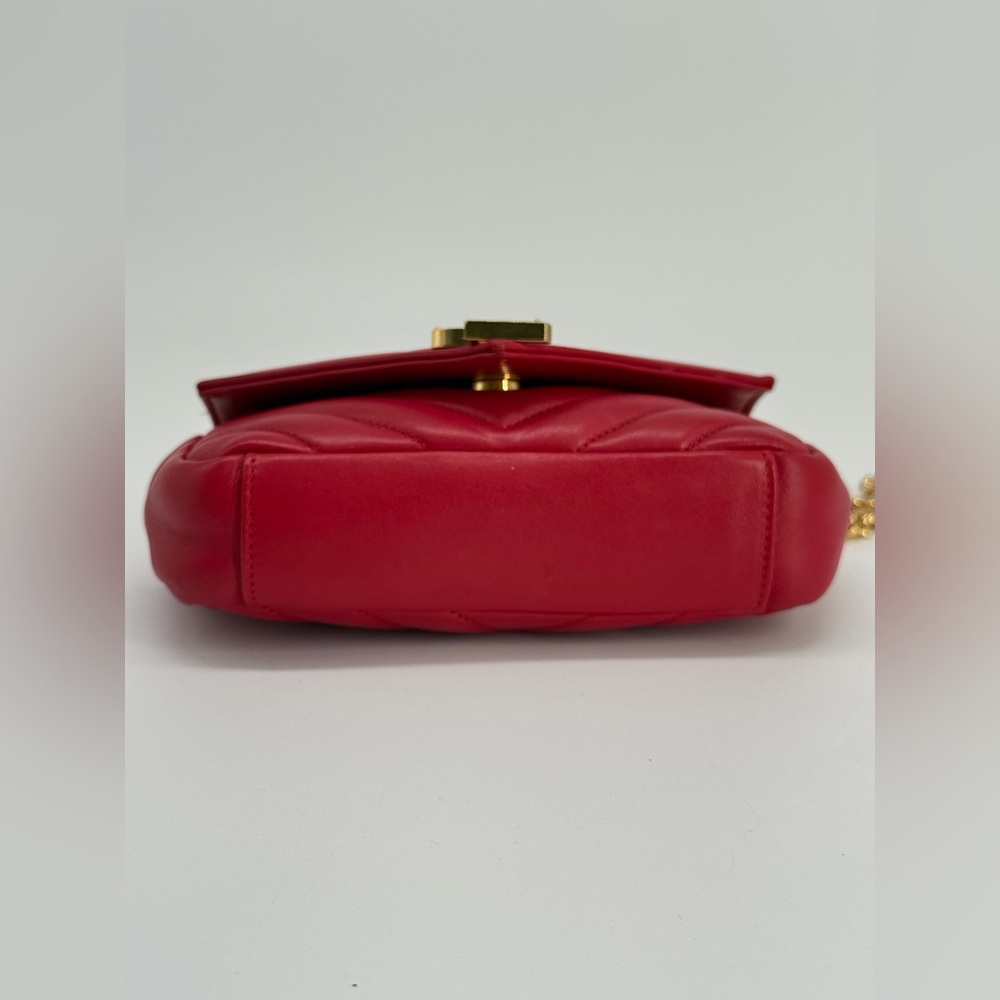 Saint Laurent Shevron College Baby Leather Crossbody Bag - Picture 10 of 16